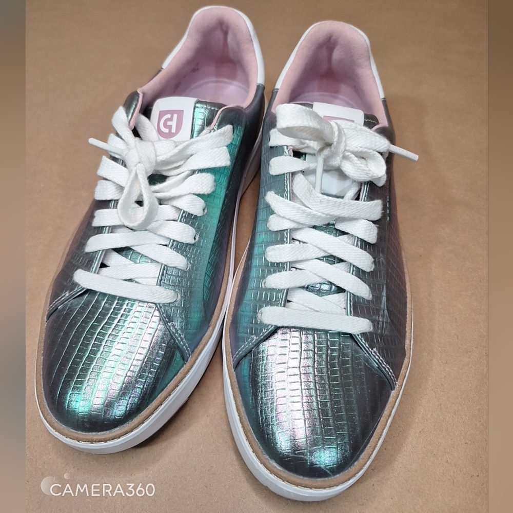 Cole Haan Metallic Green Sneakers - Picture 2 of 11